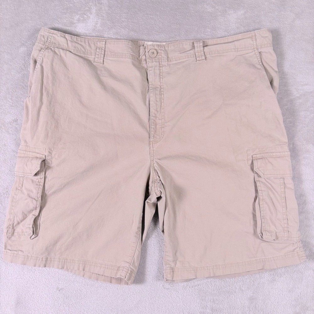 True Nation Ripstop Cargo Shorts Men's 48 Khaki Big Tall Utility Casual Gorpcore